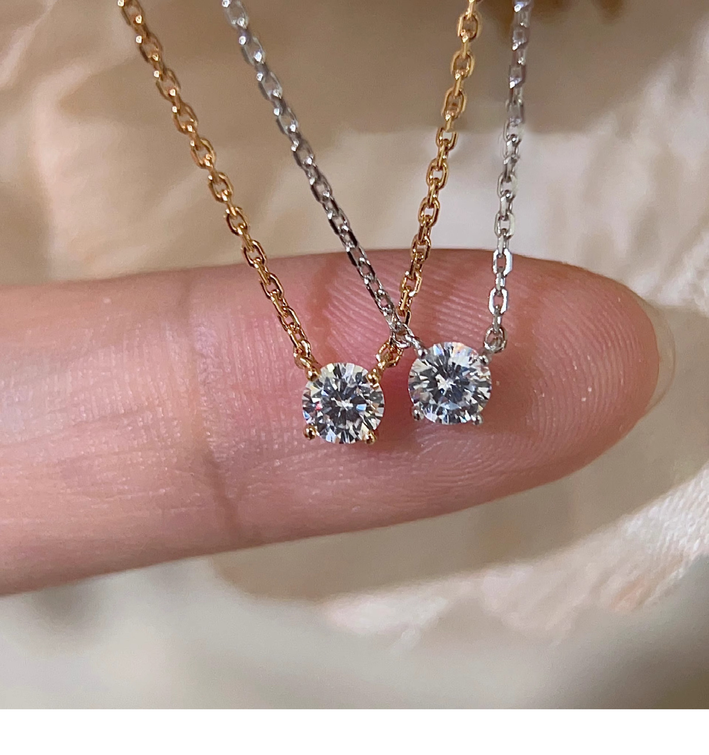 Clea™ | Gold Moissanite Pendant Necklace