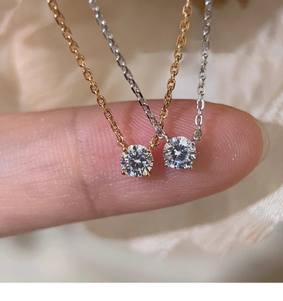 Clea™ | Gold Moissanite Pendant Necklace