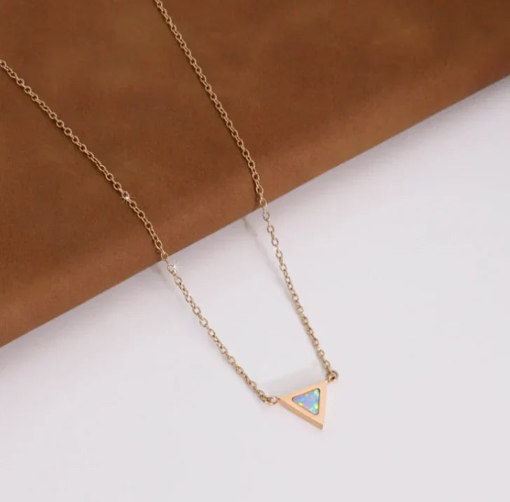 Triangle Medallion Moonstone Necklace