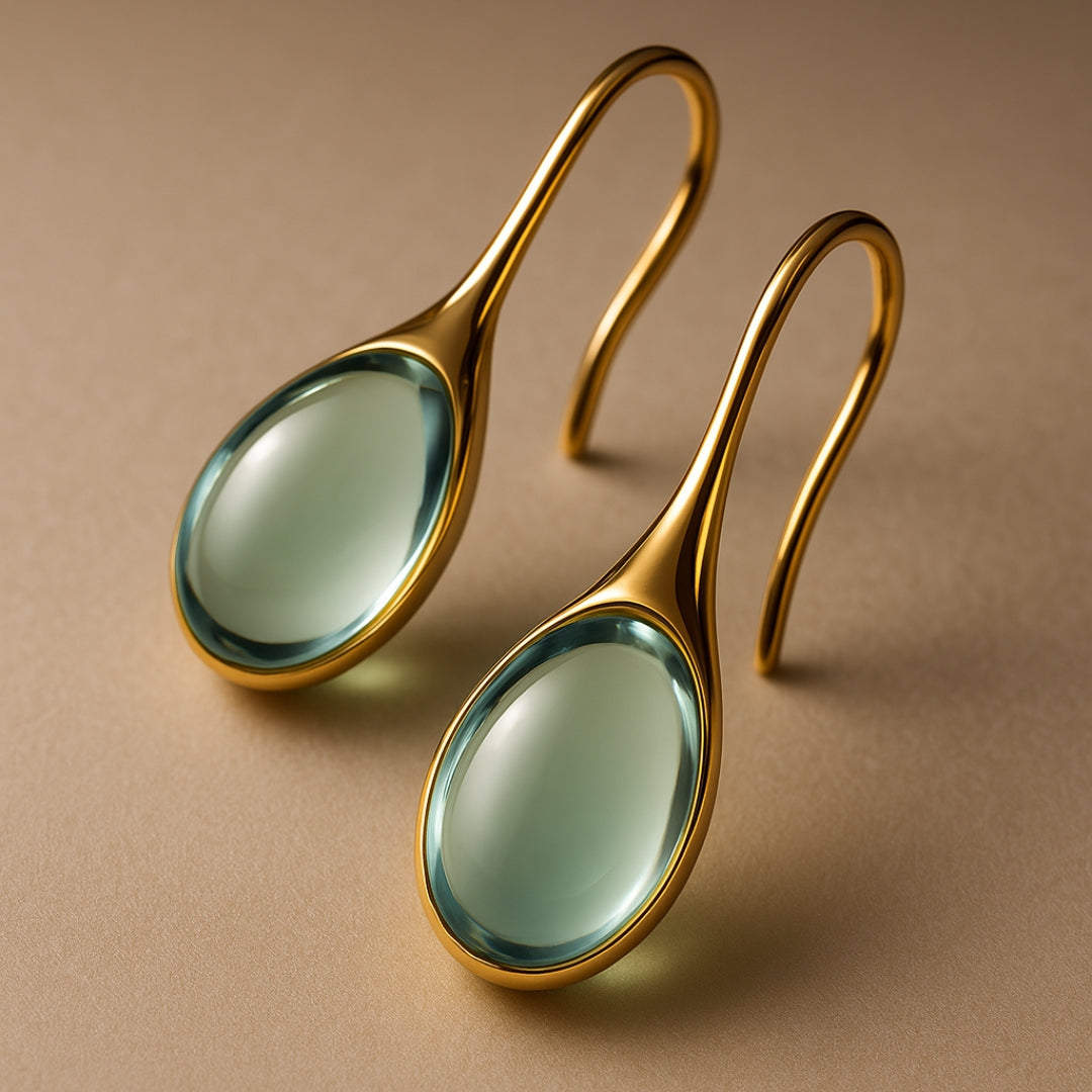 Chic Gold and Silver Crystal Drop Earrings