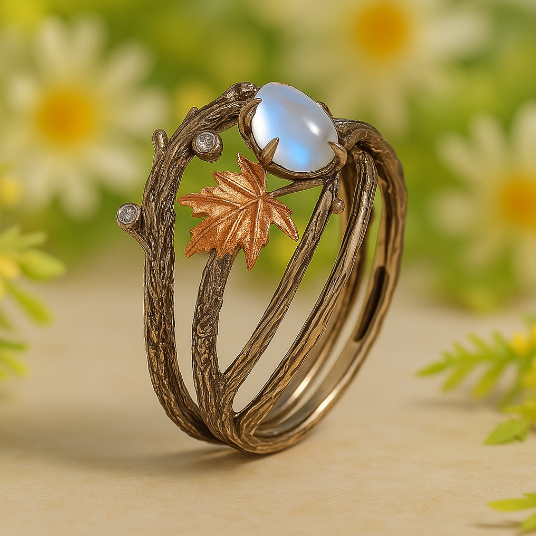 Elisa | Moonstone Ring Inspired by Nature