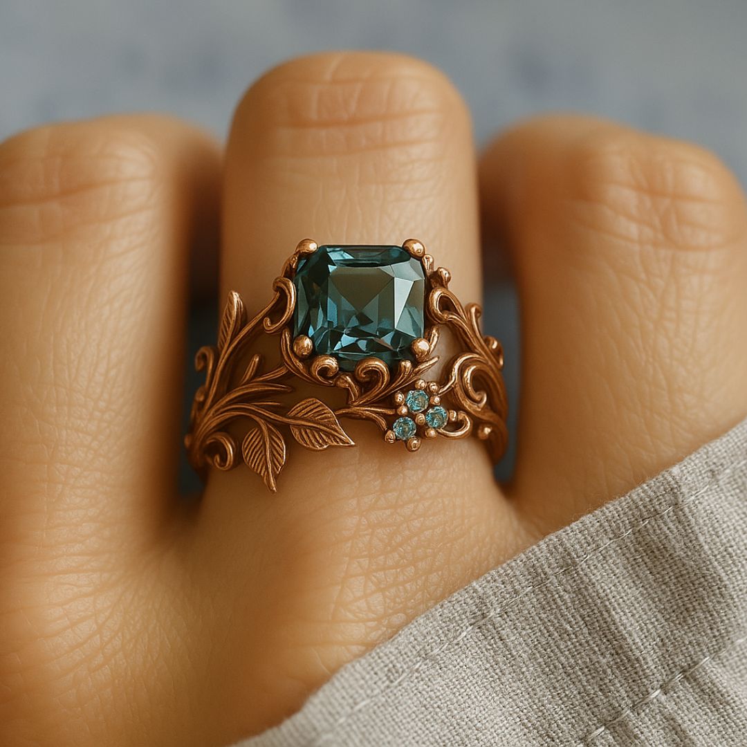 Dorothy | Emerald Green Nature-Inspired Crystal Ring