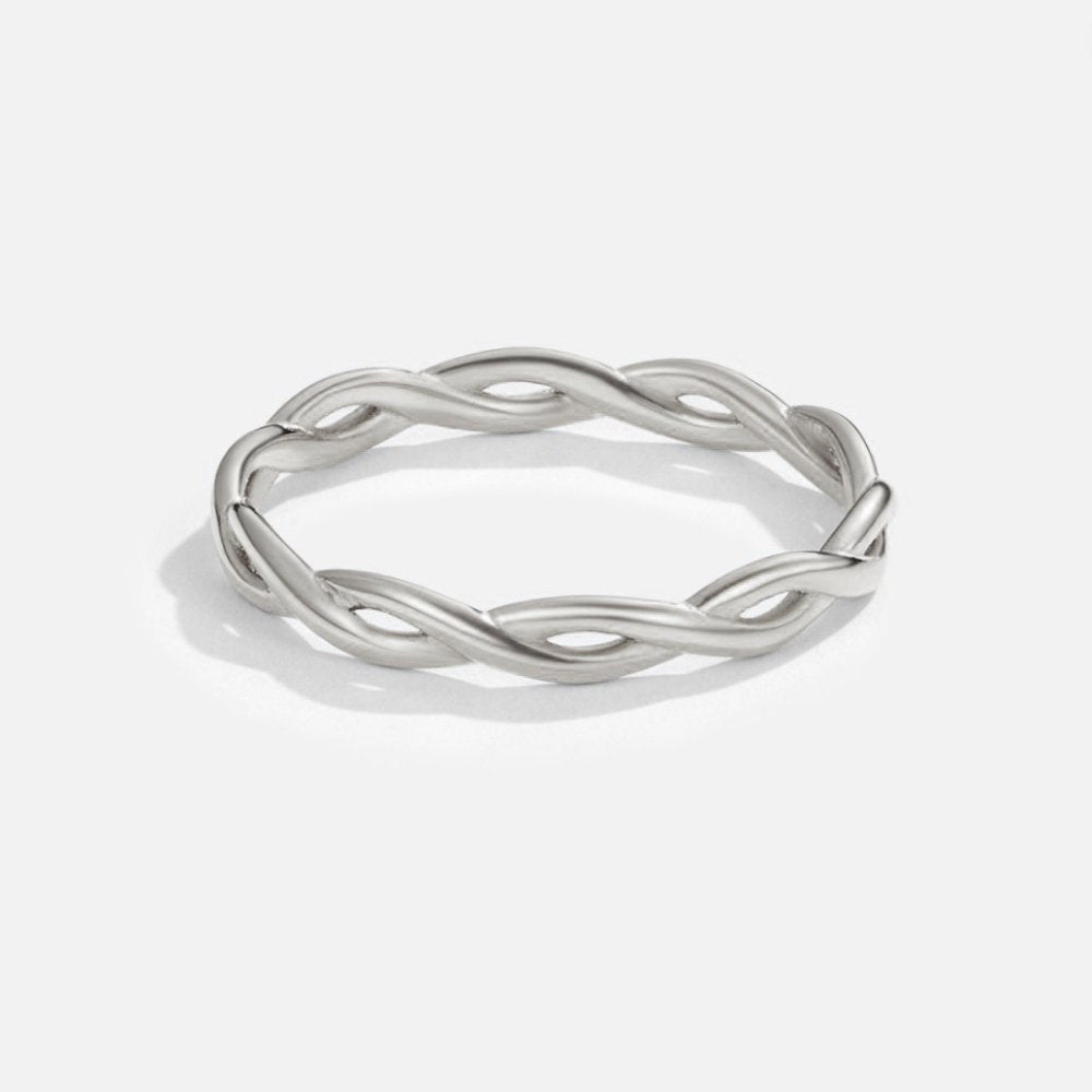 Twisted Infinity Ring in 18K Silver