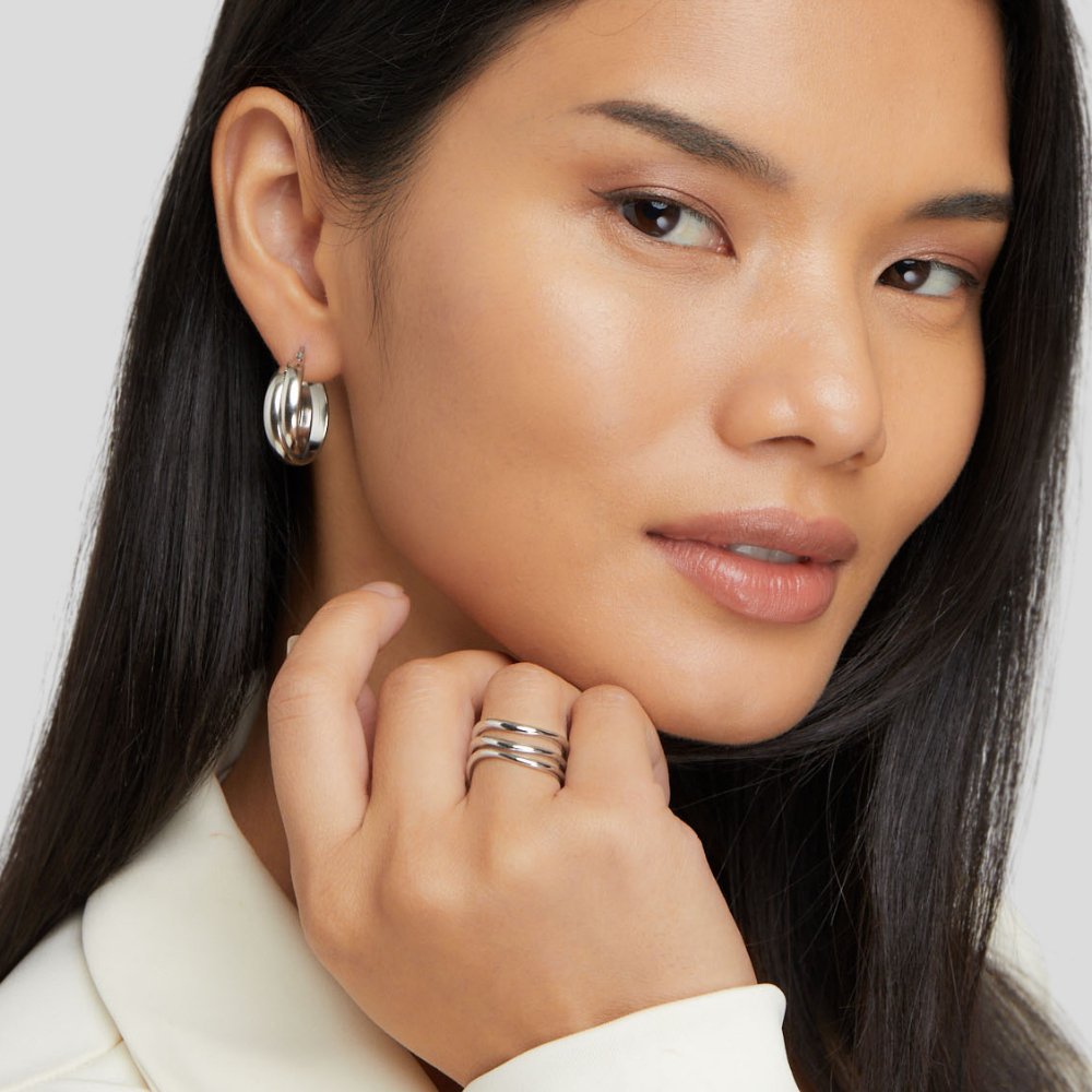 Layered Silver Ring by Kiya