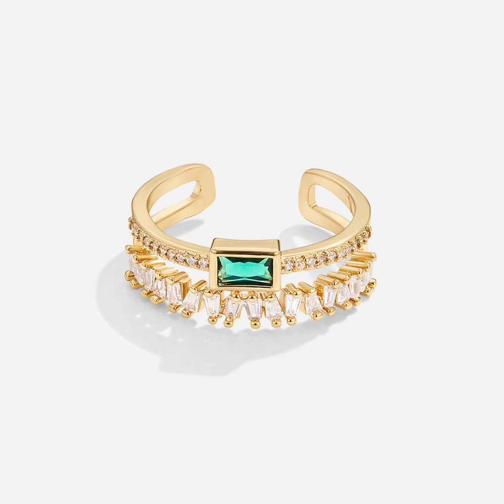 Alayna | Pine - Multi-Layered Crystal Ring