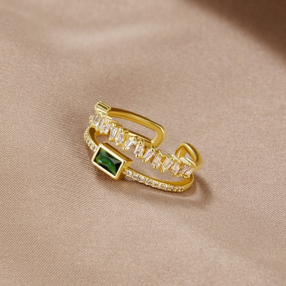 Alayna | Pine - Multi-Layered Crystal Ring