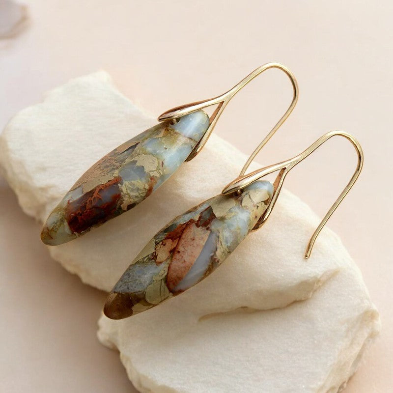 Isabella | Leaf Earrings in Earthy Tones