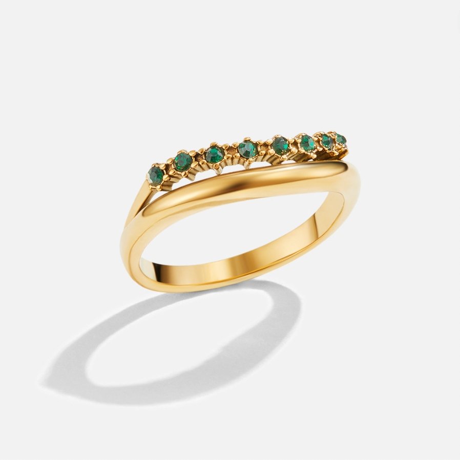 Francesca Mary - Emerald Green Multi-Layer Ring