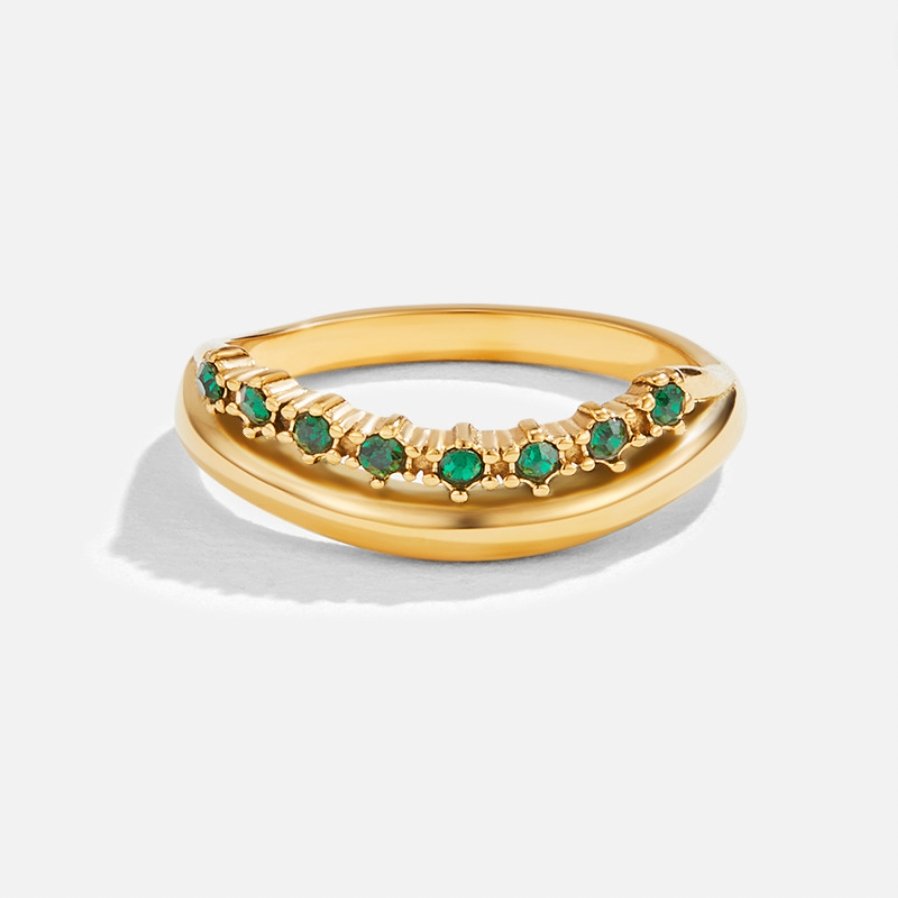 Francesca Mary - Emerald Green Multi-Layer Ring