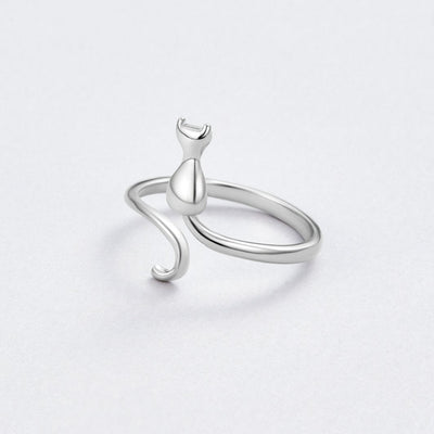 Midnight Cat Silver Ring