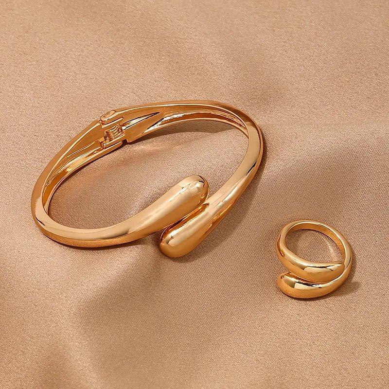 Contemporary Wrap Choker Necklace, Bracelet, and Ring Set