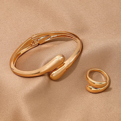 Contemporary Wrap Choker Necklace, Bracelet, and Ring Set