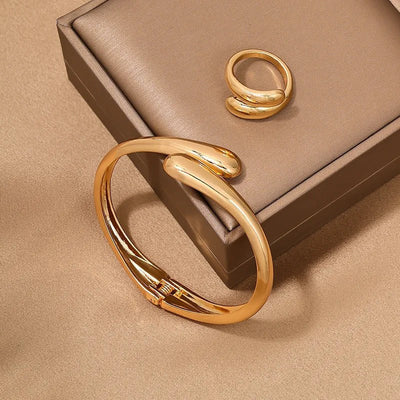 Contemporary Wrap Choker Necklace, Bracelet, and Ring Set