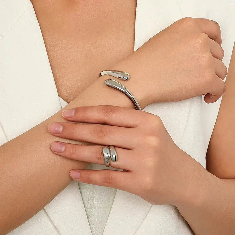 Contemporary Wrap Choker Necklace, Bracelet, and Ring Set