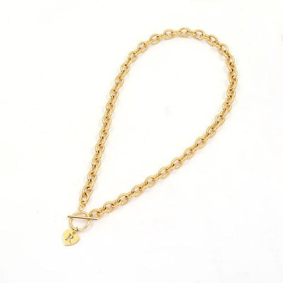 Personalized Initial Choker Necklace with Heart Paperclip Design