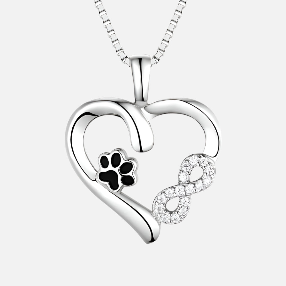 Althea™ | Infinity Necklace with Paw and Heart Design