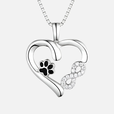 Althea™ | Infinity Necklace with Paw and Heart Design