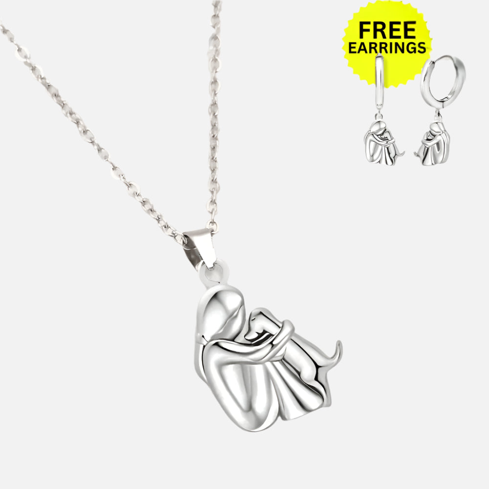 Wynter™ - Hug Pendant Necklace with Coordinating Earrings