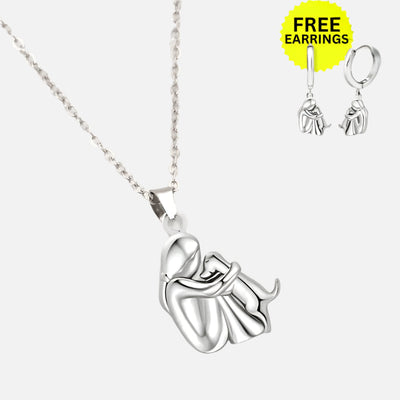 Wynter™ - Hug Pendant Necklace with Coordinating Earrings