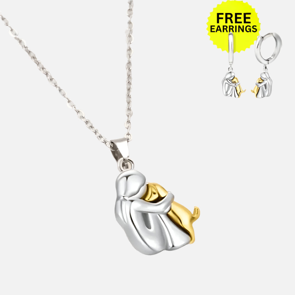 Wynter™ - Hug Pendant Necklace with Coordinating Earrings