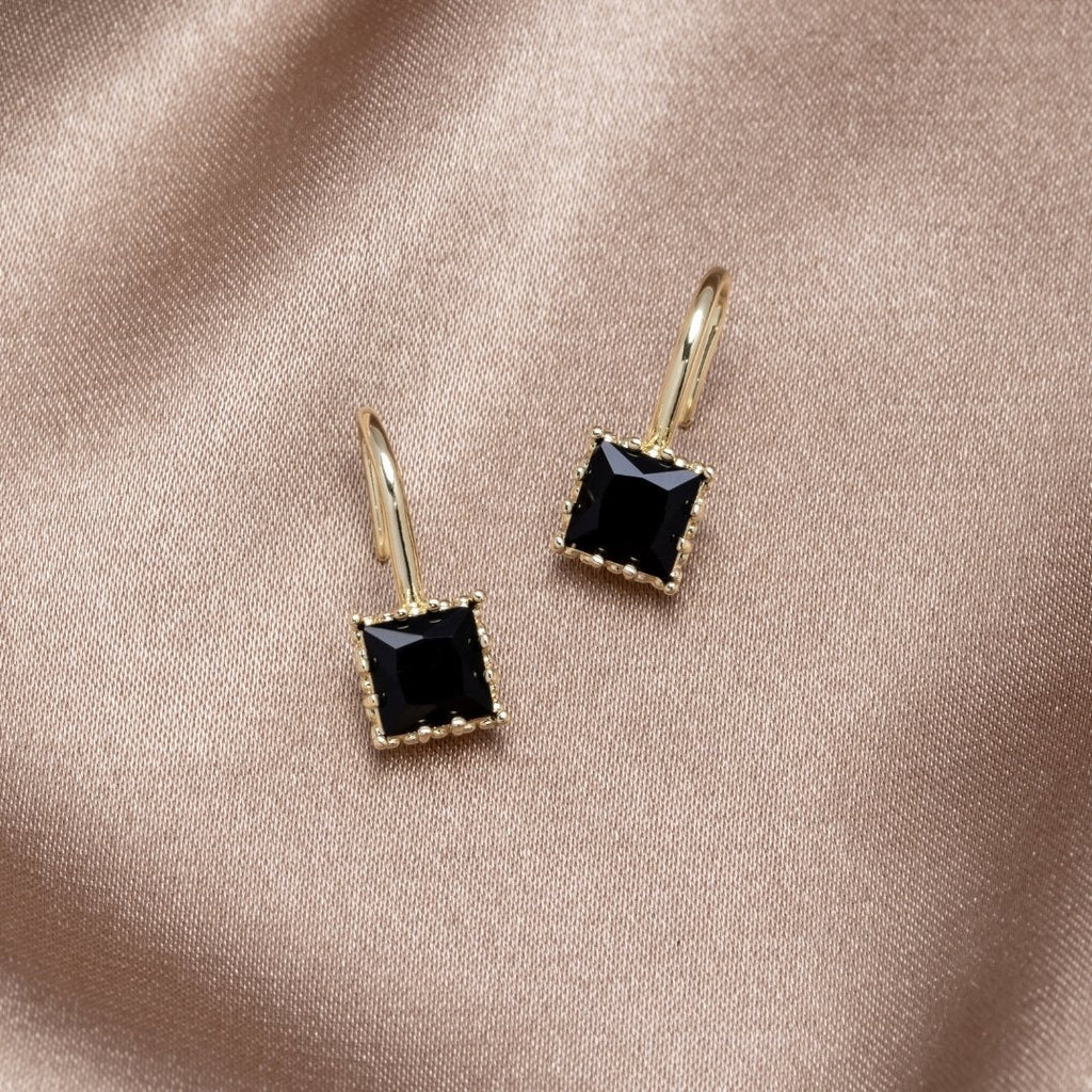 14k Gold Crystal Drop Earrings