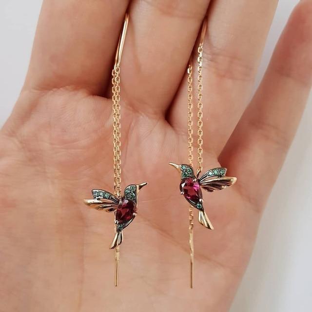 Colibri Enamel and Zirconia Stud Earrings