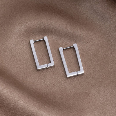 Silver Rectangular Earrings
