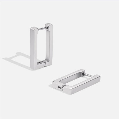 Silver Rectangular Earrings