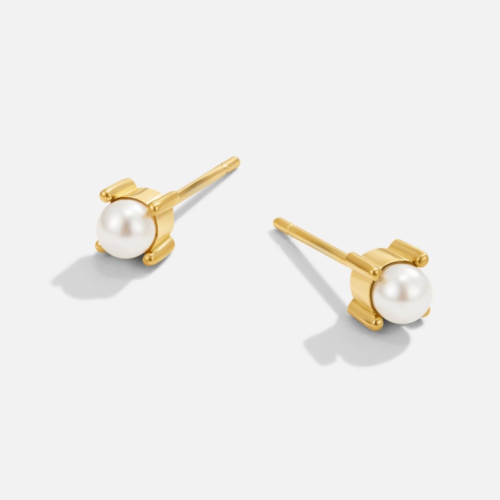 18k Gold Sofia Earrings with Pearl Accents