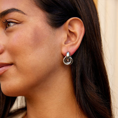 Sofia Twisted Silver Hoops