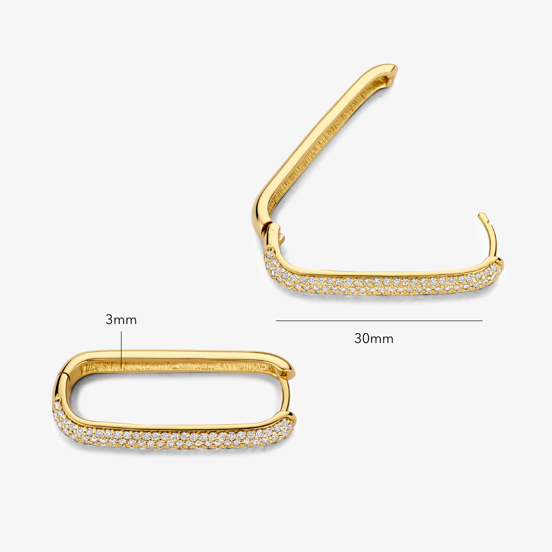 16k Gold Large Icon Pavé Hoop Earrings
