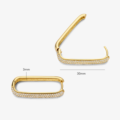 16k Gold Large Icon Pavé Hoop Earrings