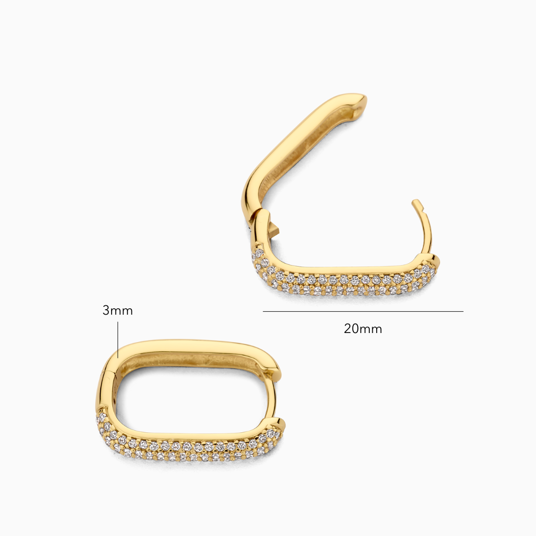 18k Gold Icon Pavé Hoop Earrings