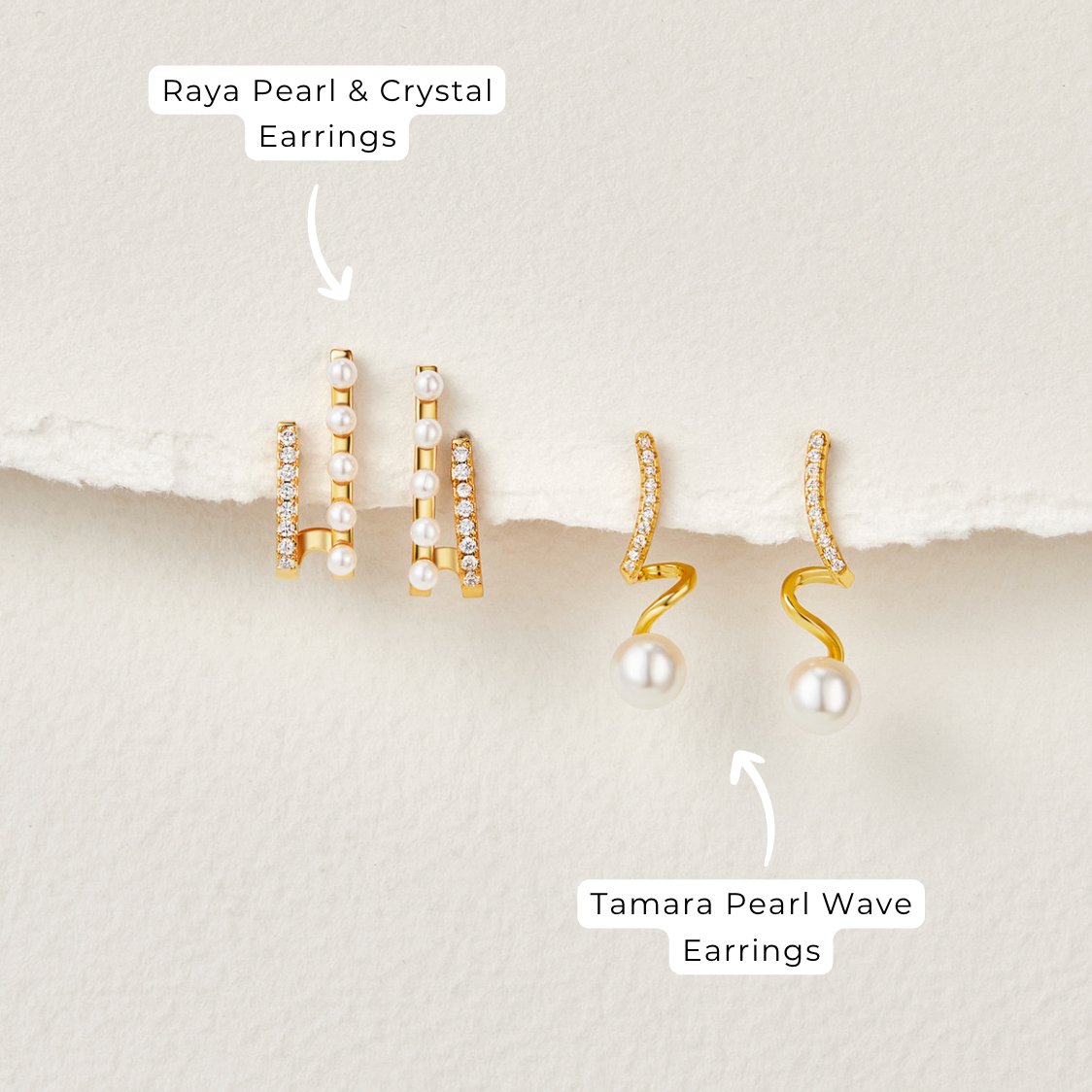 Elora Tam Pearl Wave Earrings