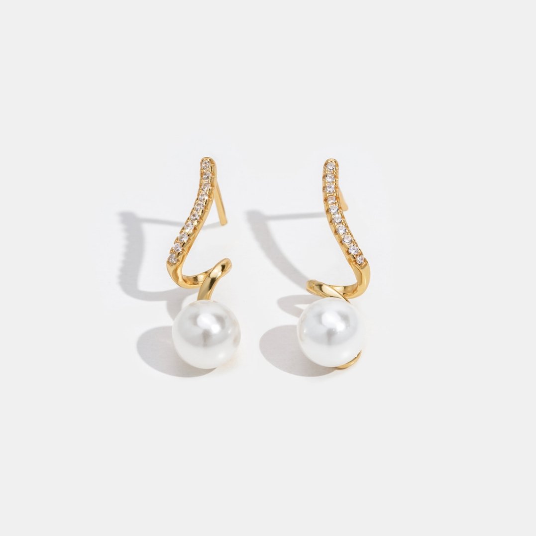 Elora Tam Pearl Wave Earrings