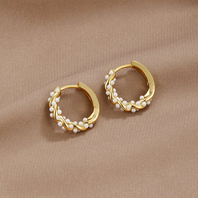 Giselle Vale Pearl Hoop Earrings