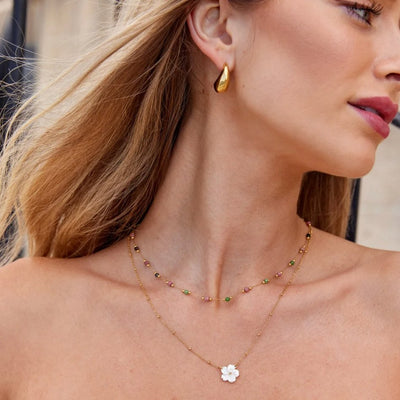 White Floral Blossom Necklace