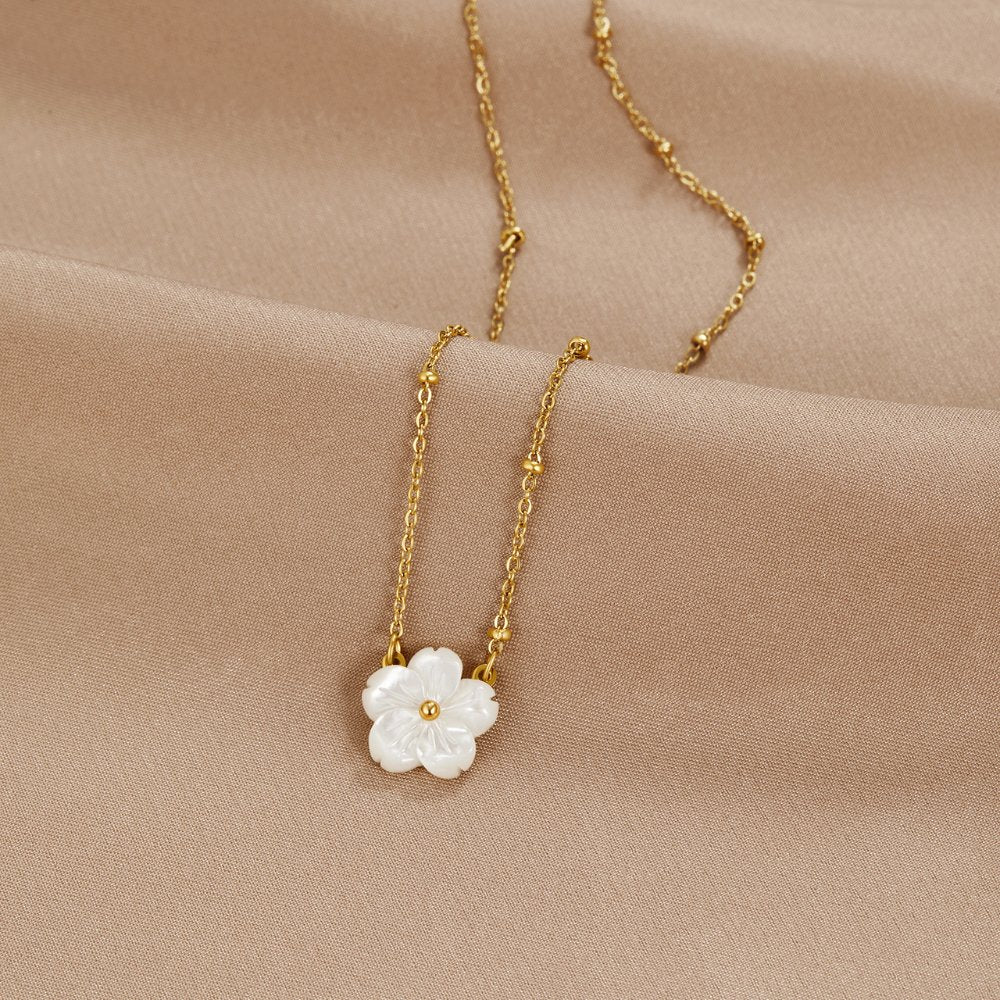 White Floral Blossom Necklace