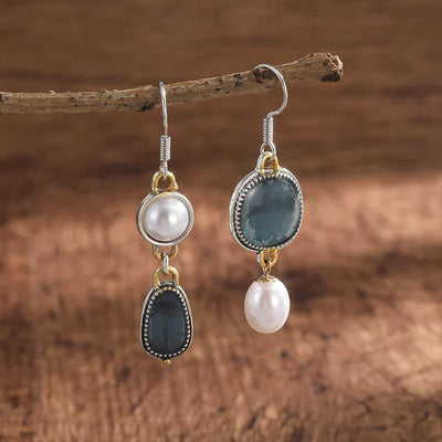 StoneLuxe™ Vintage Blue Gemstone Earrings